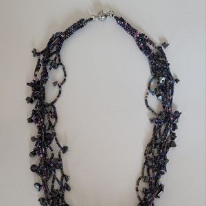 Handmade glass and natural stone necklace